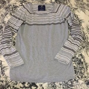 American Eagle 🦅 grey striped sweater
